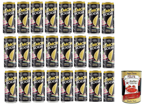 Lemonsoda, Lemon Soda, Doses De Citron Au Citron, Boisson Italienne, Boisson Gazeuse De Limonade, Des Citrons Italiens, 24x 330 Ml + Italian Gourmet Polpa 400g