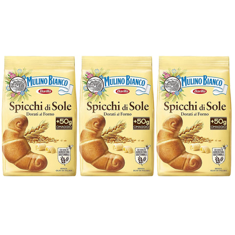 Mulino Bianco Spicchi Di Sole - Biscuits Au Beurre Croustillants En Forme De Croissants 400g (Spicchi Di Sole, X3)