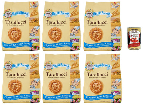 Mulino Bianco Tarallucci, Biscotti Con Uova Fresche 100% Italiane, Biscuits Avec 100% Œufs Frais Italiens, Biscuits Cookies, 6x 800g + Italian Gourmet Polpa 400g