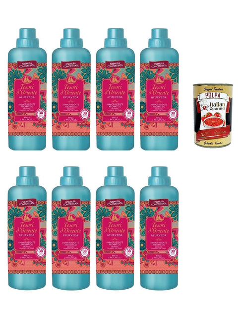 Tesori D'oriente Ayurveda Ayurveda - Adoucissant Concentré À L'huile D'amla Et Au Patchouli - 38 Lavages - 8 X 760 Ml + Italian Gourmet Polpa 400 G