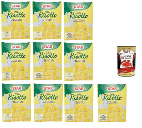 Star Risotto Lot De 10 Crèmes Au Riz Crémeux Alla Milanese Au Safran 175 G Plats Préparés 100 % Italiens + Polpa Italian Gourmet 400 G