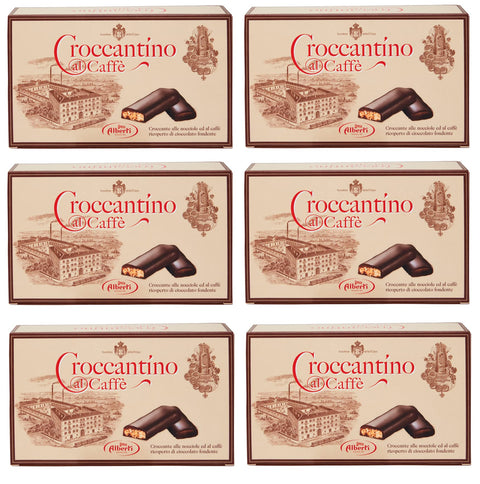 6x Alberti Strega Croccantino Al Caffè Croccante Alle Nocciole E Al Caffè Ricoperto Di Cioccolato Fondente Croustillant Aux Noisettes Et Café Recouvert De Chocolat Noir 300g Sans Gluten