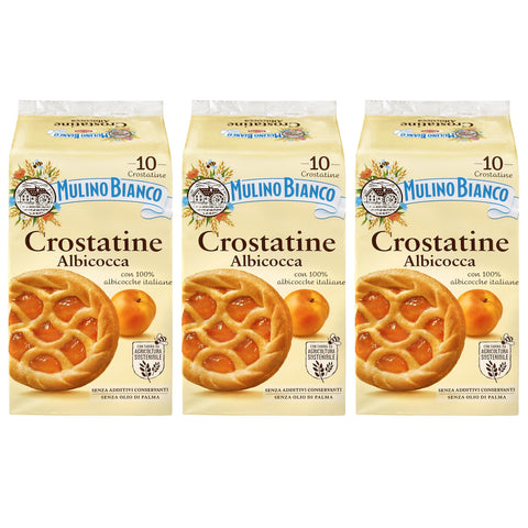 Mulino Bianco Crostatine Albicocca - Pâtisseries Italiennes, Mini-Tartes Aux Abricots 400g X 3 Paquets (Abricot, X3)
