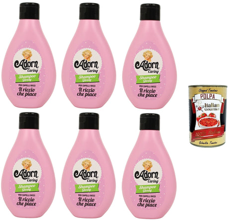 Adorn Lot De 6 Shampoings Vintage Brillants Pour Cheveux Bouclés 250 Ml + Polpa Italian Gourmet 400 G
