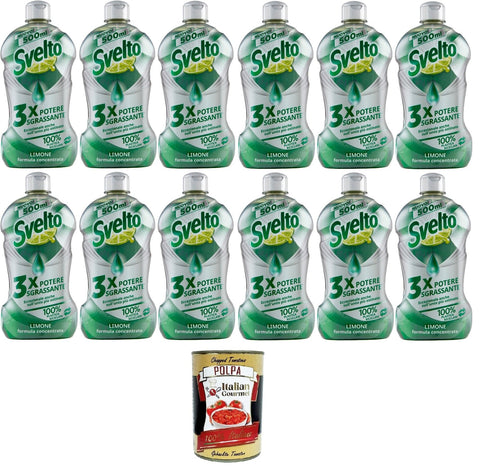 Svelto Piatti A Mano Concentrato Limone Plats Faits À La Main Avec Concentré De Citron 12 X 500 Ml + Italian Gourmet Polpa 400 G