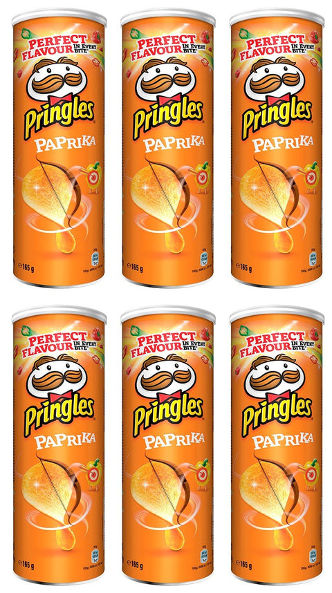 Pringles Paprika Crisps 165 Gr. - [Pack 6]