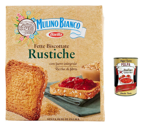 Mulino Bianco Biscottate Le Rustiche Lot De 6 Biscuits Biscottate 315 G + Polpa Gourmet Italienne 400 G