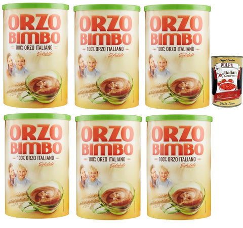 Orzo Bimbo, Orzo Solubile 100% Italiano, Orge Soluble À 100% Italienne, Istant Coffee, 6x 200g + Italian Gourmet Polpa 400g