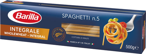 Barilla Pâtes Spaghetti N°5 Intégrale 100% Blé Complet 500 G
