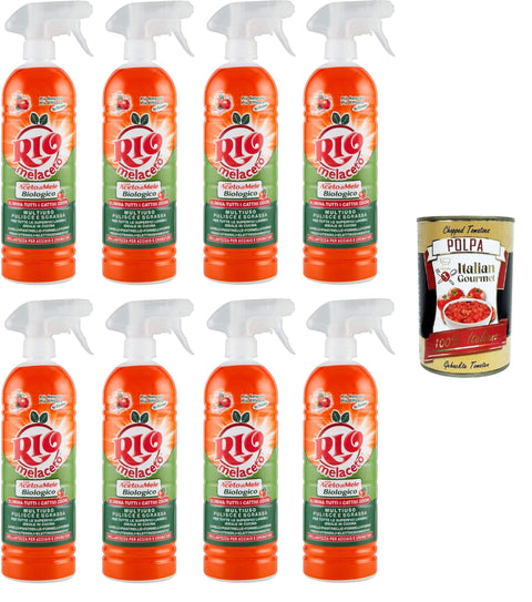 Rio Melaceto Con Aceto Di Mele Multiuso, Pulisce E Sgrassa Au Vinaigre De Cidre De Pomme Polyvalent, Nettoie Et Dégraisse 8 X 800 Ml + Italian Gourmet Polpa 400 G