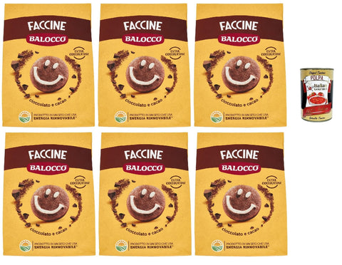 Balocco Faccine Biscotti Con Cioccolato E Nocciole, Biscuits Au Chocolat Et Aux Noisettes, 6x 700g + Italian Gourmet Polpa 400g
