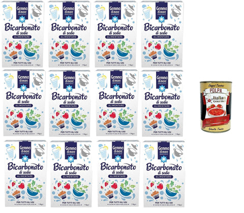 Gemma Di Mare Bicarbonato Di Sodio Alimentare Bicarbonate De Sodium De Qualité Alimentaire 12 X 1 Kg + Italian Gourmet Polpa 400 G
