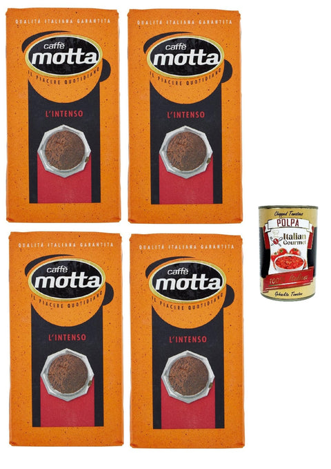 Motta Caffe L'intenso, Caffè Macinato, Caffe' Italiano, Caffè Macinato, Italian Café Moulu, Convient Pour Cafetière Moka, Lot De 4x 250 Gr + Italian Gourmet Polpa