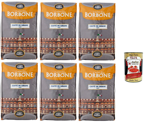 Caffè Borbone Miscela Decisa Caffè In Grani, Goût Intense Et Persistant, Café En Grains Entier, Italian Café, 6x 1kg + Italian Gourmet Polpa 400g