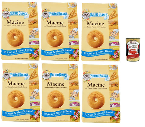 Mulino Bianco Macine Biscotti Con Panna Fresca, Biscuits Avec De La Crème Fraîche, Biscuits Cookies, 6x 350g + Italian Gourmet Polpa 400g