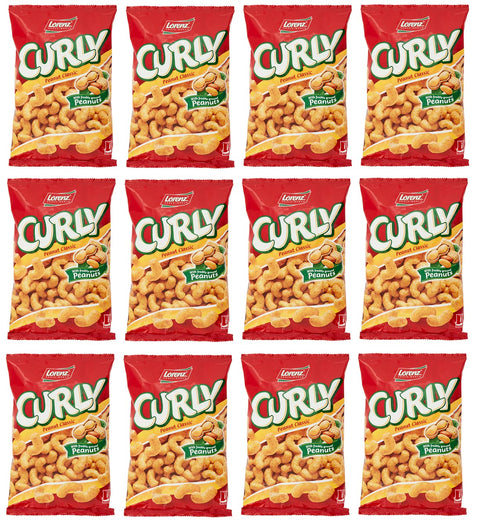 Lorenz Curly Peanut Classic Lot De 12 Arachides Classiques Collations Salées Avec Cacahuètes Fraîches 60 G