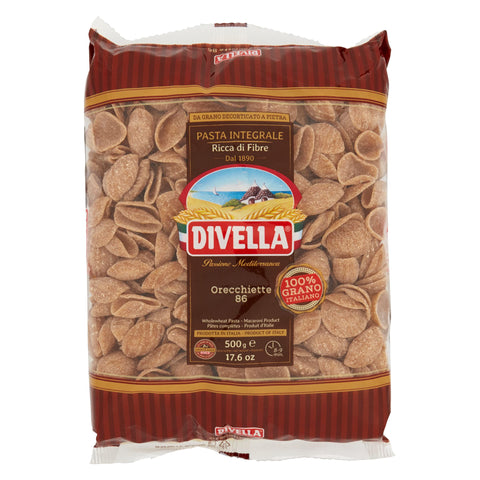 Pasta Divella Orecchiette Integrale N. 86 Lot De 24 Pâtes Italiennes 500 G + Polpa Italian Gourmet 400 G