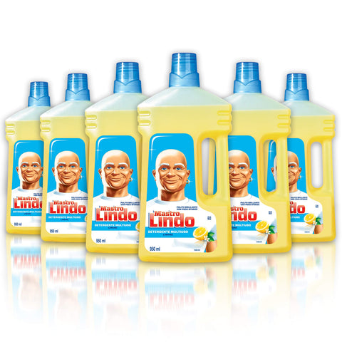 Mastro Lindo Lot De 6 Nettoyants Pour Sols Citron, Taille Maxi 950 Ml, 5,7 L