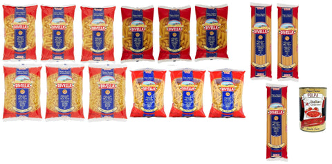 Divella Pasta Pack Test De Pâtes Rigatoni, Linguines, Paternosti Lisci, Ziti Tagliati, Pâtes Italiennes À Base De Semoule De Blé Dur, 15 X 500 G + Italian Gourmet Polpa 400 G