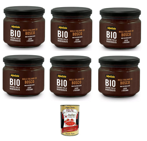 Mielizia Miele Di Bosco Non Pastorizzato Miel De Forêt Non Pasteurisé 6 X 300 G + Italian Gourmet Polpa 400 G