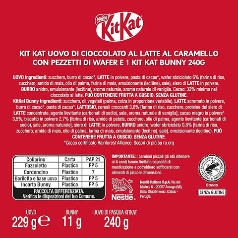 3x KITKAT Uovo di Pasqua Cioccolato al Latte al Caramello Œuf de Pâques en chocolat au lait et caramel 240g