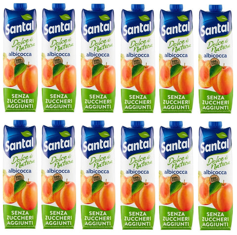 12 X Parmalat Santal Succo Di Frutta Albicocca Dolce Di Natura Zero Courgettes Aggiunti Abricots Jus De Fruits Nul Additif Succo Boisson Rafraîchissante Tetrapack 1000 Ml
