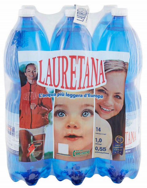 6 Bottiglie Acqua Lauretana Naturale 1500 Ml Pet