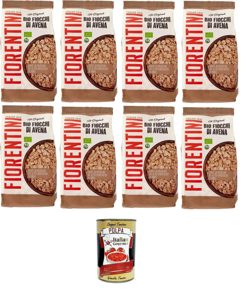 Fiorentini Fiocchi Di Avena, Fonte Di Proteine Ad Alto Contenuto Di Fibre Flocons D'avoine, Source De Protéines À Haute Teneur En Fibres 8 X 500 G + Italian Gourmet Polpa 400 G