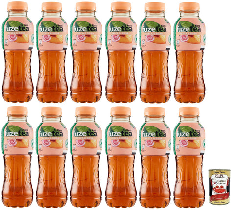 Italian Gourmet E.R. Fuze Tea Pesca Lot De 12 Bouteilles Jetables En Pet Sans Alcool 400 Ml + 400 G Polpa Di Pomodoro