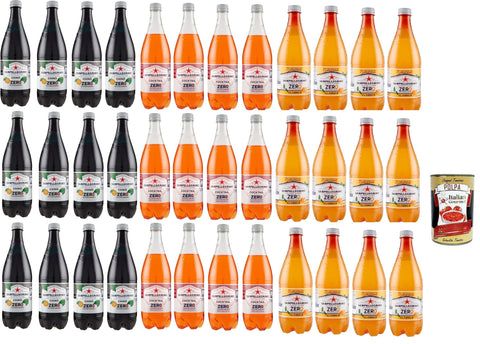 Pack Test San Pellegrino Zero Pet Sans Sucre Ajouté Bouteille Boissons Non Alcoolisées (12 X 75 Cl) Ginger Cocktail Aranciata Chinotto