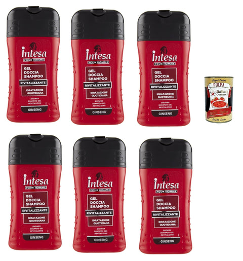 Vereinbarung Lot De 6 Shampoings Et Douche Pour Homme Au Ginseng 6 X 250 G Compatibles Avec Le Corps Et Les Cheveux + Italian Gourmet Polpa 400 G