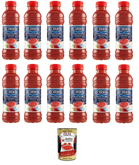 Cirio Passata Verace Sauce Tomate Pour Animaux De Compagnie 12 X 540 G + Italian Gourmet Polpa 400 G