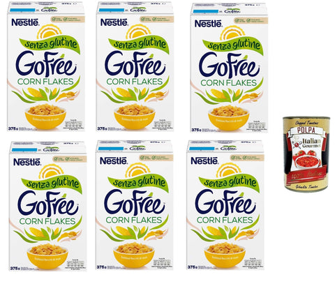 Nestlé Go Free Corn Flakes Lot De 6 Flocons De Maïs Sans Gluten, Lait Et Yaourt 375 G + Italian Gourmet Oplpa 400 G