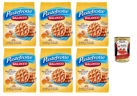 Balocco Rouleau À Pâtes Biscotti Con Latte Italiano E Uova Biscuits Frais Avec Lait Italien Et Œufs Frais Biscuits Cookies 100 % Biscuits Italiens 6 X 350 G + Italian Gourmet Polpa 400 G