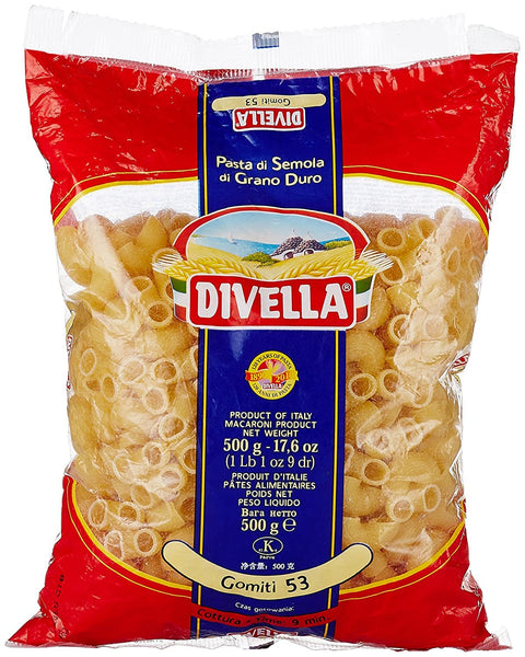 Divella Gomiti N. 53 Lot De 10 Pâtes À La Semoule De Blé Dur 500 G + Boîte Italienne Gourmet Polpa Di Pomodoro 400 G