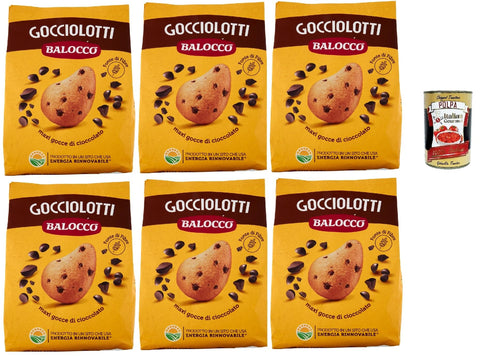 Balocco Gocciolotti Biscotti Con Gocce Di Cioccolato, Biscuits Avec Pépites De Chocolat, Cookies Biscuits 100% Biscuits Italiens, 6x 700g + Italian Gourmet Polpa