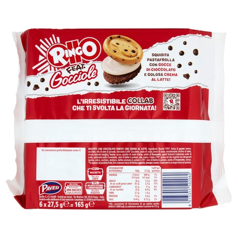 3x Ringo Feat. Gocciole Limited Edition Snack 6 portions 165g