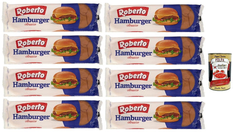 Roberto Pain Hamburger Classico - 8 Lot De 300 G - Chaque Paquet Contient 6 Hamburgers + Italian Gourmet Polpa Di Pomodoro 400 G
