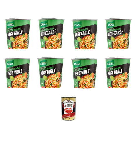 Knorr Asia Noodles VERDURE Vegetable 65 g 8x 63 g + Italian Gourmet polpa 400gr