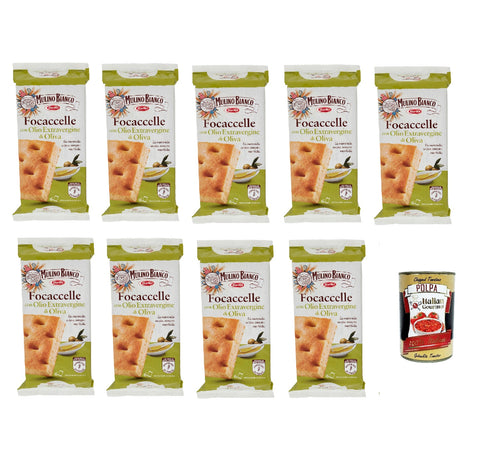 Mulino Bianco Focaccelle à l'huile d'olive, 198g + Italian gourmet polpa 400g