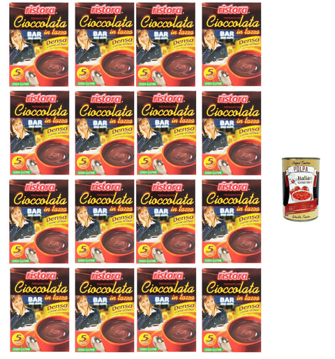 Ristora Prepatato Per Cioccolata Calda In Tazza, Denso Come Al Bar Préparation Pour Chocolat Chaud Dans Une Tasse, Dense Comme Au Bar 16 X 125 G + Italian Gourmet Polpa 400 G