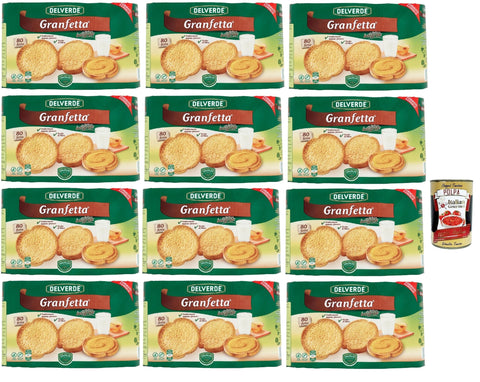 Delverde Granfetta Integrali Lot De 80 Sachets De Biscottate Integrali Avec Farine Complète 12 X 600 G + Italian Gourmet Polpa 400 G