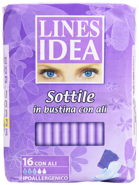 Lines – Absorbants, Fine En Sachet Avec Ailes, Hypoallergénique – 16 Pièces