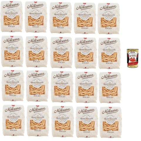 La Molisana Penne Lisc N. 18 Pasta Lenta Lavorazione Lot De 20 Pâtes En Semoule De Blé Dur Bronze 500 G + Polpa Italian Gourmet Polpa 400 G