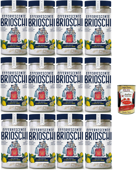 Brioschi Digestivo Rafraîchissant Et Digestion Assoiffée, Citron Vert, Dissolution Rafraîchissante Pour La Digestion, Au Goût Citron, 12 X 200 G, + Polpa Italian Gourmet 400 G