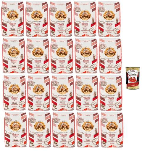 Caputo Cuoco, Farine De Blé Douce « 00 » Chef's Flour, Farine À Pizza Avec Gluten Élastique Et Résistant Pour Une Pâte Importante, 20 X 1 Kg + Italian Gourmet Polpa 400 G