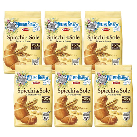 Mulino Bianco Spicchi Di Sole - Biscuits Au Beurre Croustillants En Forme De Croissants 400g (Spicchi Di Sole, X6)
