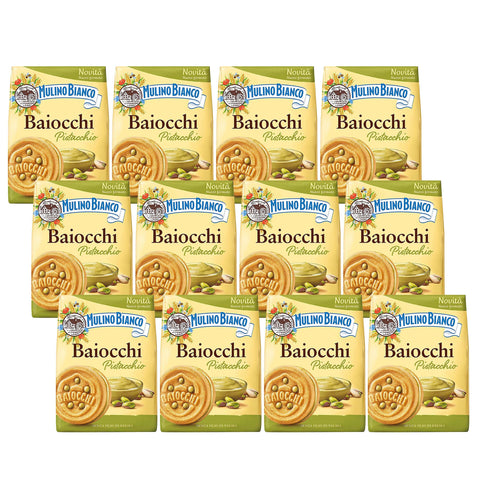 Mulino Bianco Baiocchi - Biscuits Fourrés À La Pistache 240g (Pistache, X12)