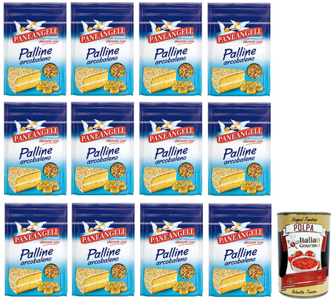 Paneangeli Palline Arcobaleno Lot De 12 Confettis Multicolores De Forme Ronde Idéal Pour Décorer Les Desserts, Paquet Refermable De 60 G + Boîte Italienne Gourmet Polpa Di Pomodoro 400 G