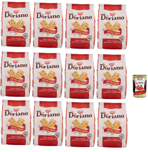 Doria Cracker Doriano Con Sale Iodato, Crackers Salati Biscuits Salés 12 X 700 G + Italian Gourmet Polpa 400 G